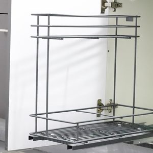 עגלה 2 קומות עם בולם להתקנה מתחת לכיור גרפיט